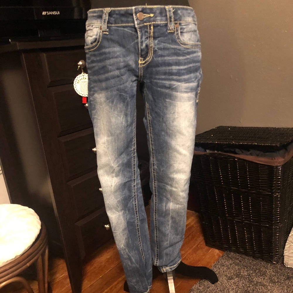 Buckle black skinny jean